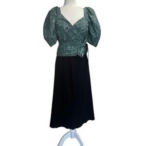 Vintage Yves Saint Laurent Black Knit Midi Skirt Quiet Luxury Timeless Classic